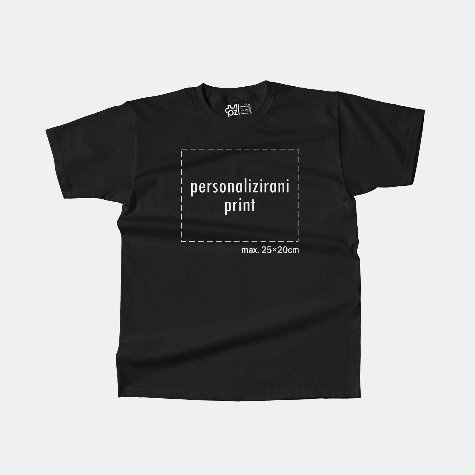 kratka majica s personaliziranim printom, crna