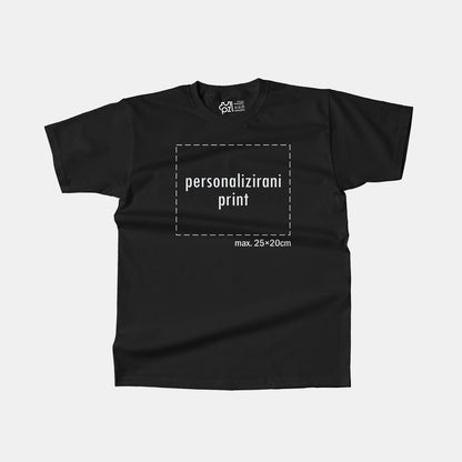 kratka majica s personaliziranim printom, crna