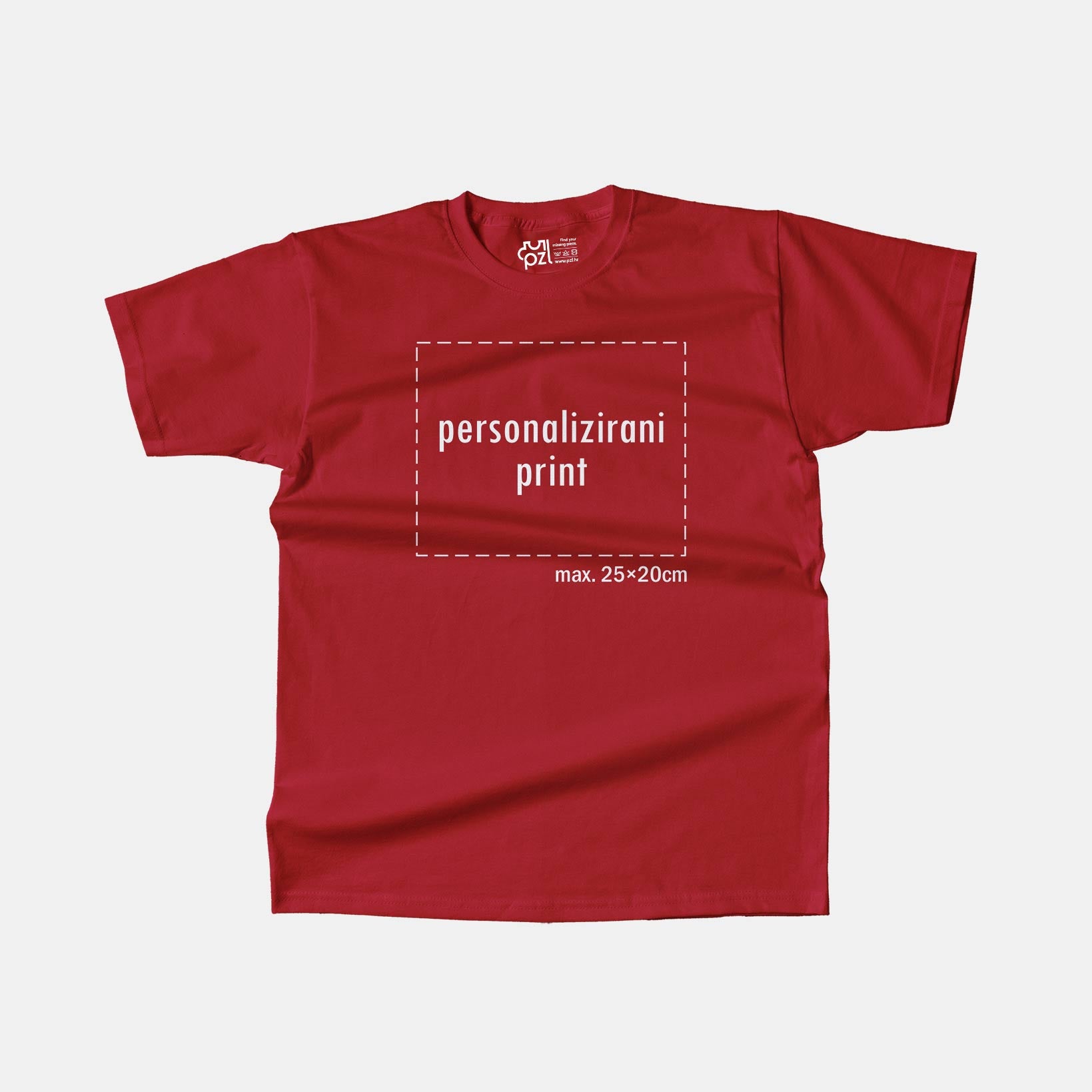 kratka majica s personaliziranim printom, crvena