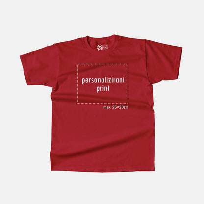 kratka majica s personaliziranim printom, crvena