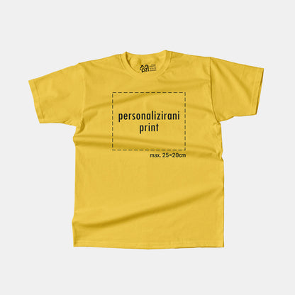 kratka majica s personaliziranim printom, žuta