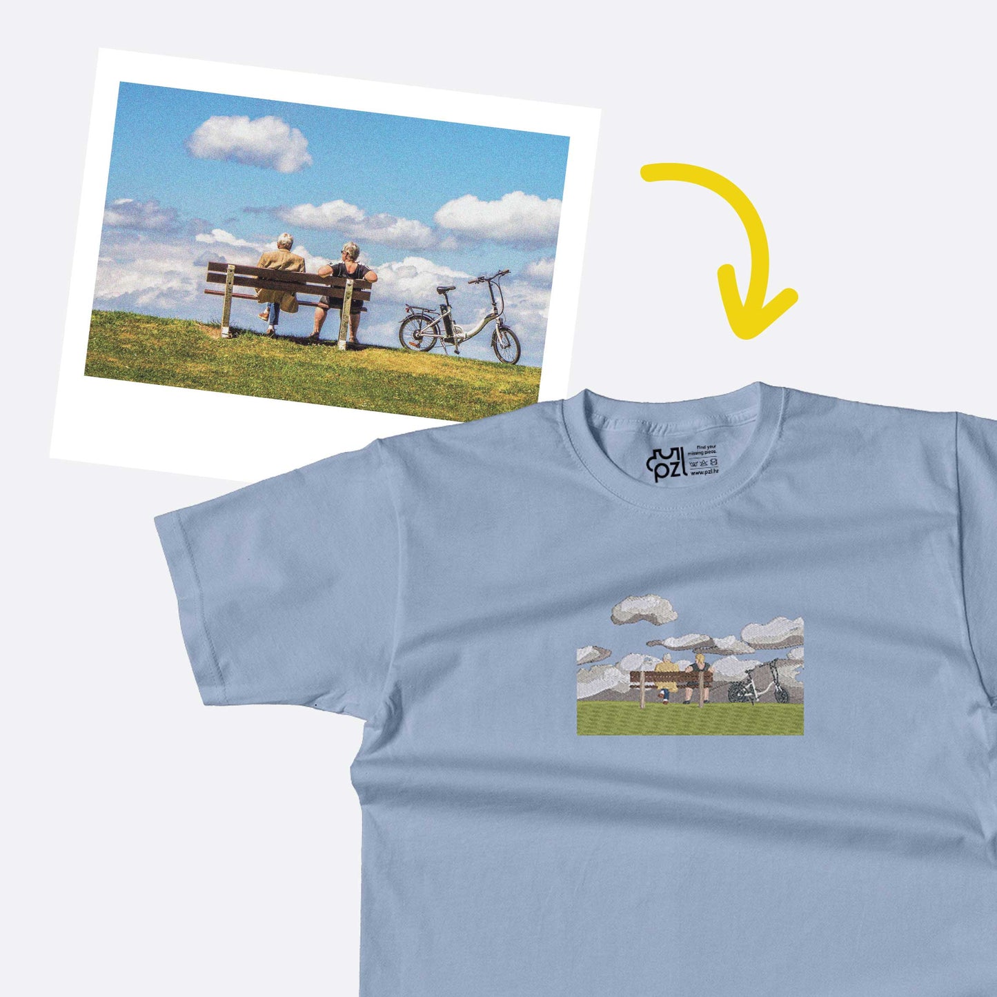 primjer punog veza fotografije na kratkoj majici