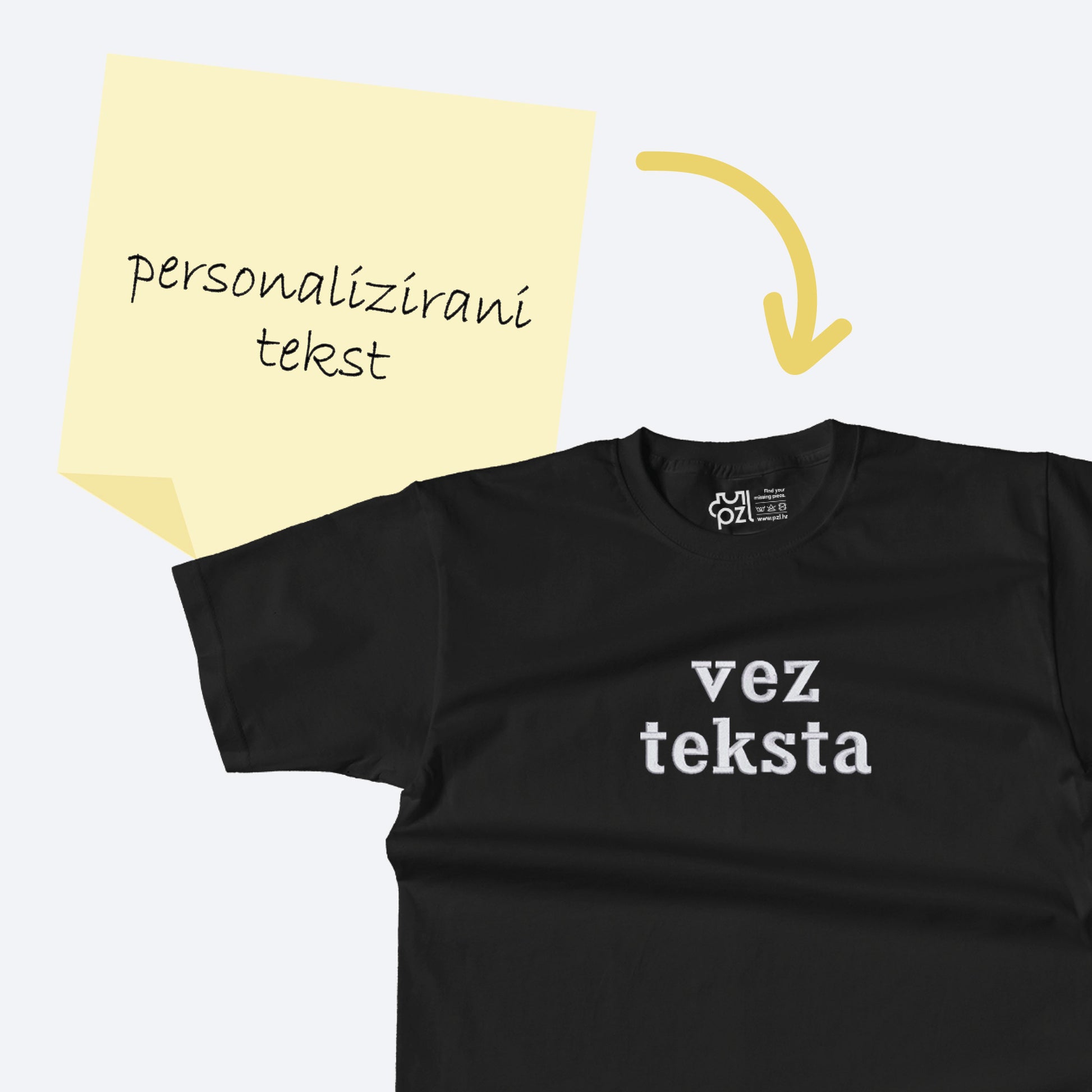 majica s vezom željenog teksta