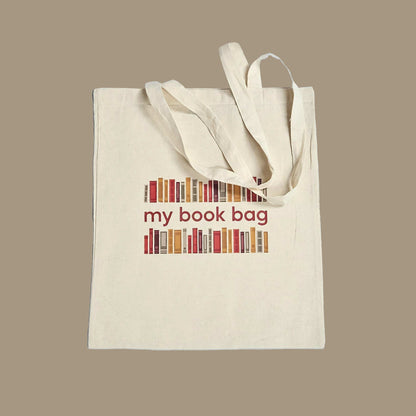 MY BOOK BAG bež torba s printom 