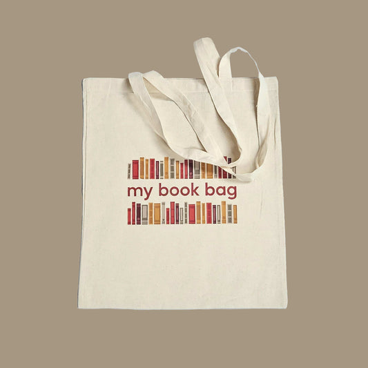 MY BOOK BAG bež torba s printom 