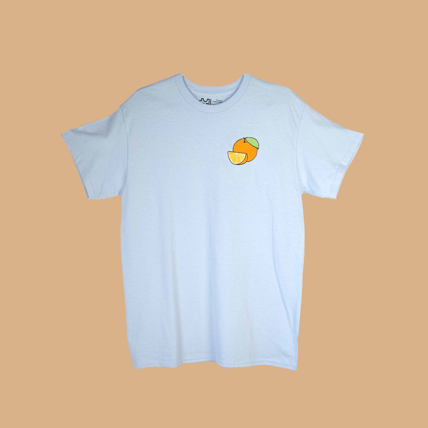 svijetlo plava majica kratkih rukava s vezom naranče