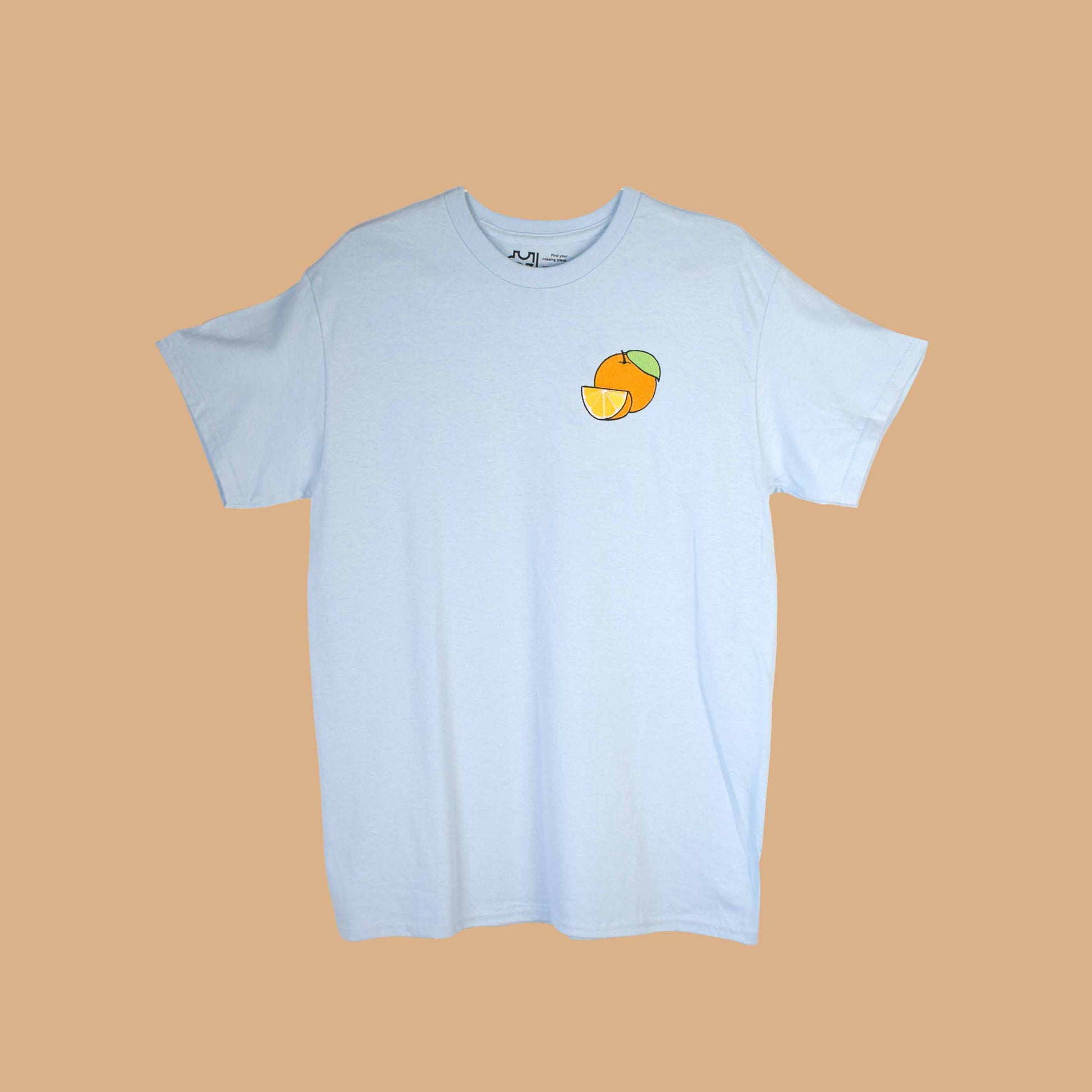 svijetlo plava majica kratkih rukava s vezom naranče