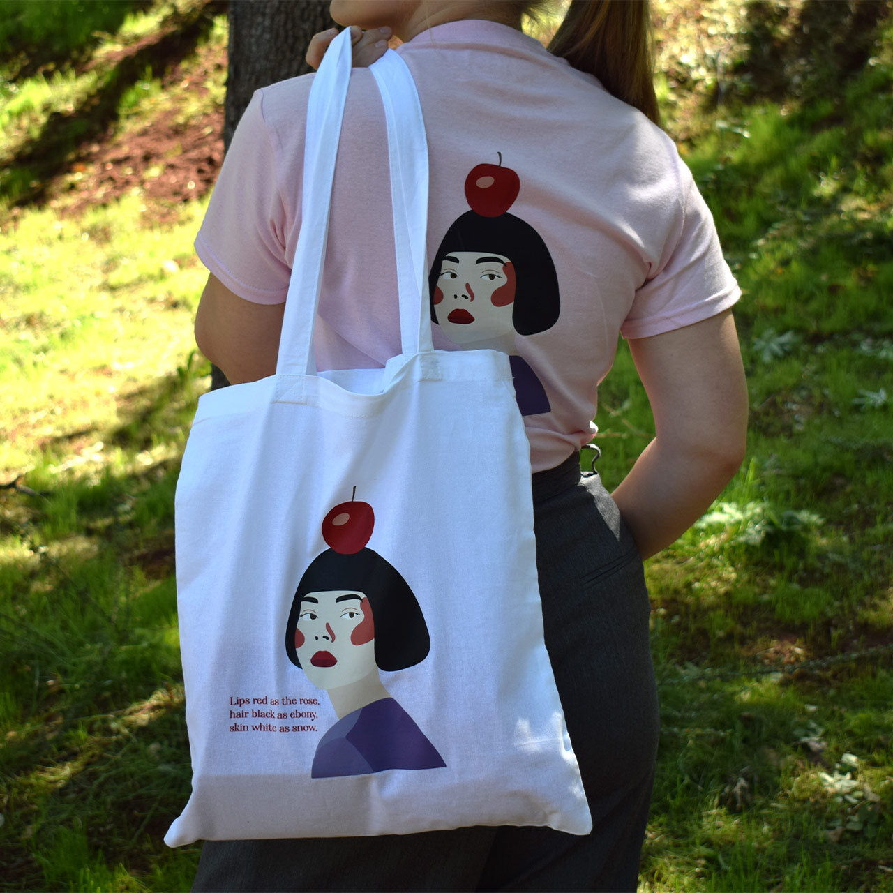 pamučni ceker i majica kratkih rukava s printom Snjeguljice