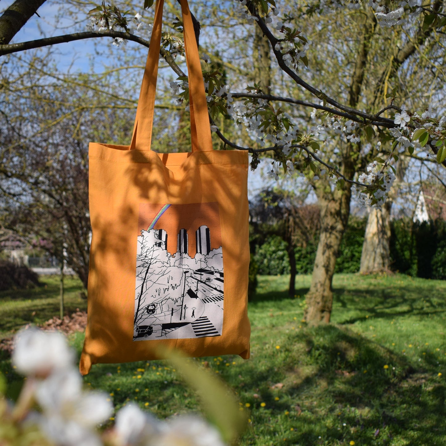 narančasti pamučni ceker s personaliziranim printom ilustracije