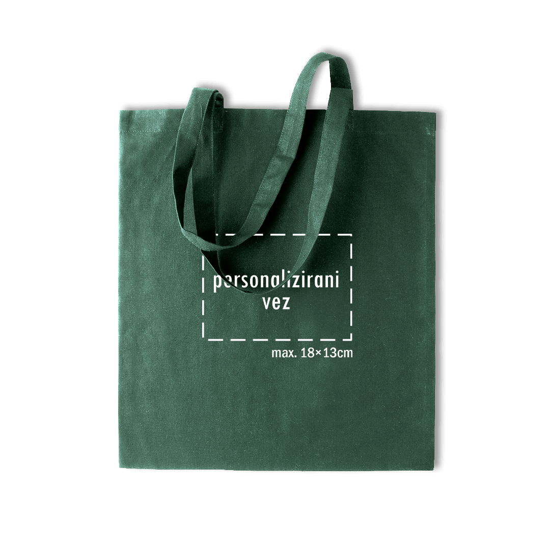 tamno zeleni pamučni ceker s personaliziranim vezom motiva ili teksta po želji