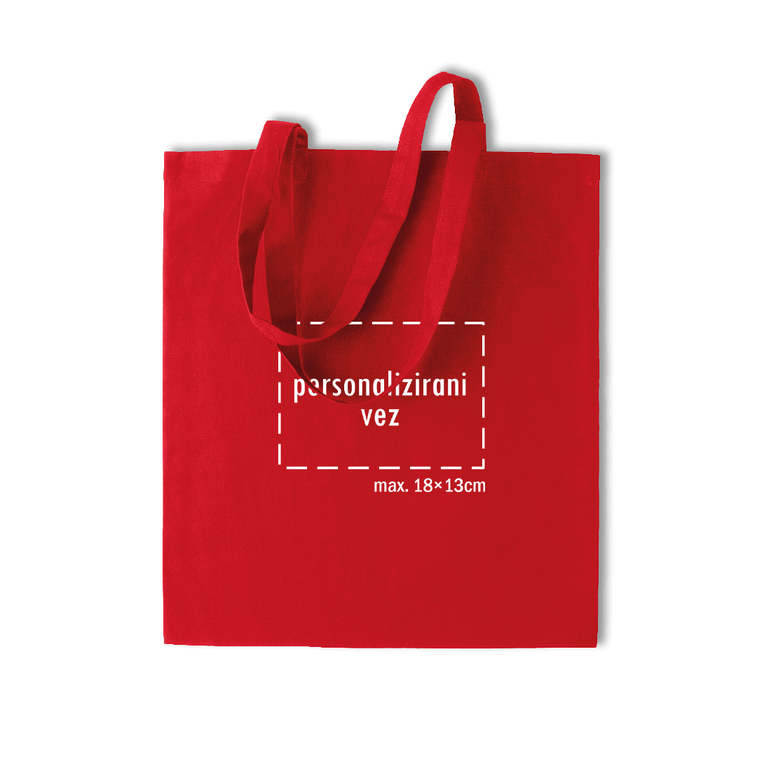 crveni pamučni ceker s personaliziranim vezom motiva ili teksta po želji