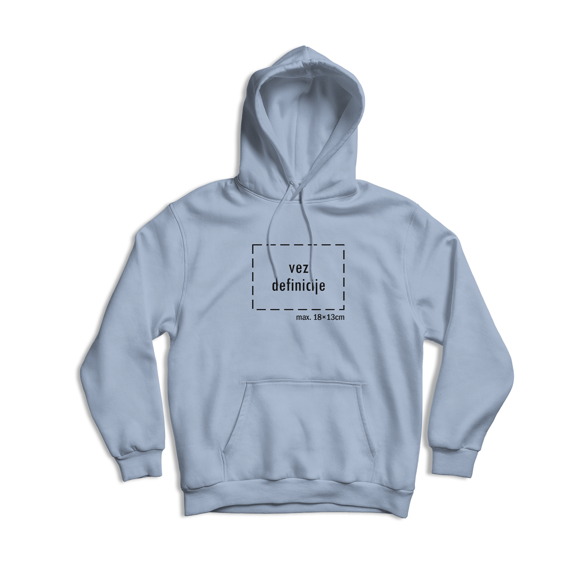 svijetlo plava hudica s personaliziranim vezom definicije po želji