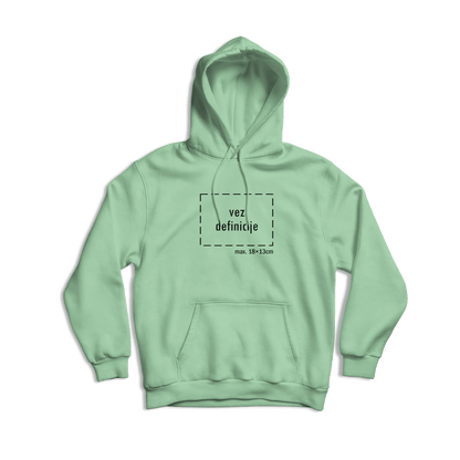 svijetlo zelena hudica s personaliziranim vezom definicije po želji