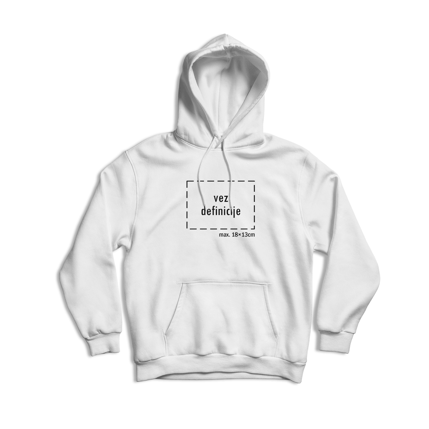 bijela hudica s personaliziranim vezom definicije po želji