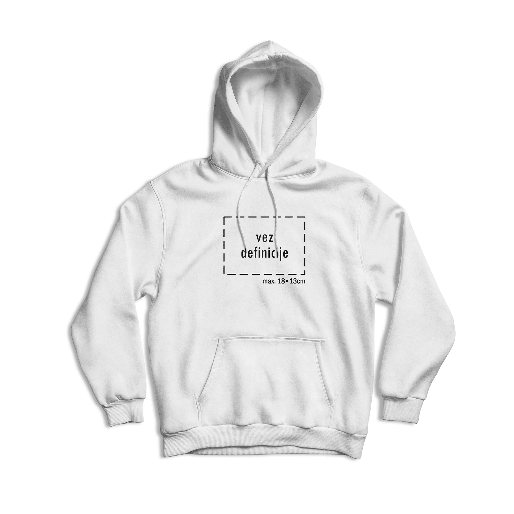 bijela hudica s personaliziranim vezom definicije po želji