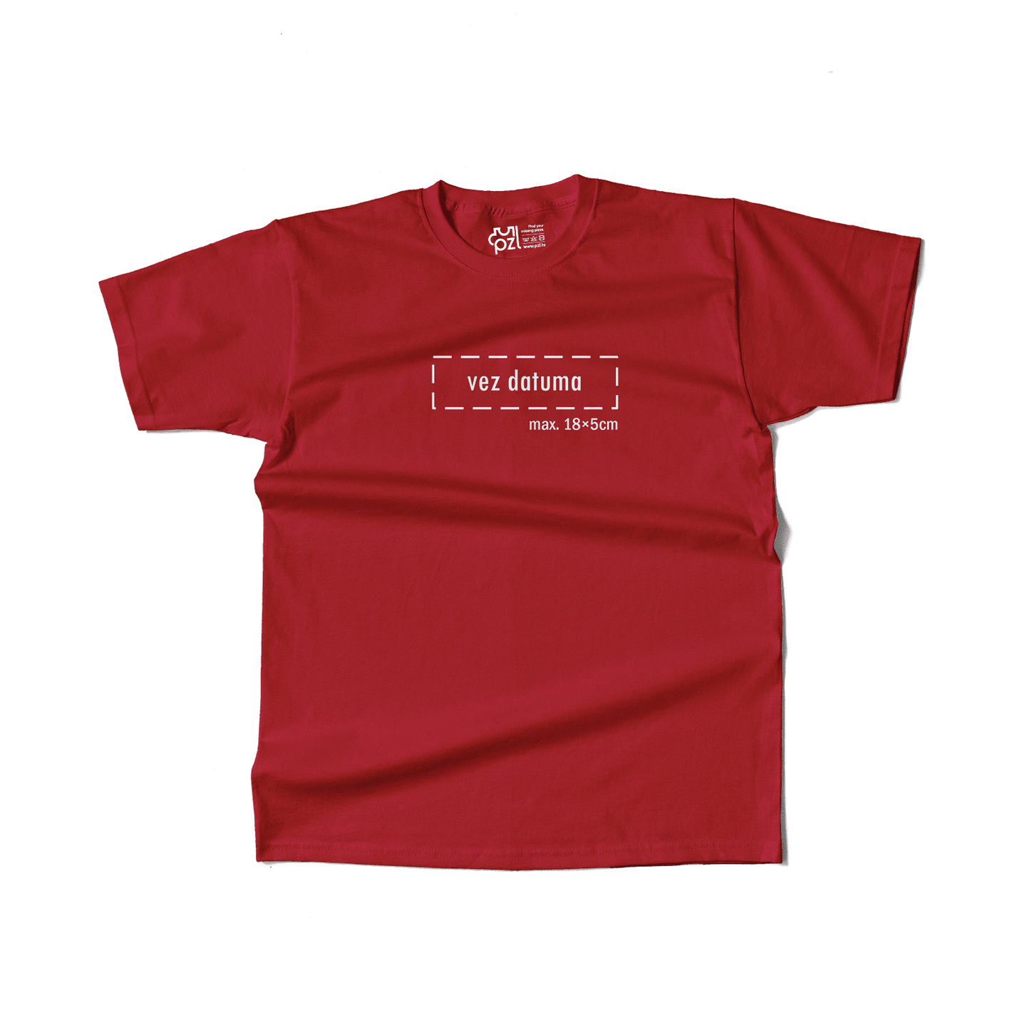crvena majica kratkih rukava s personaliziranim vezom datuma po želji