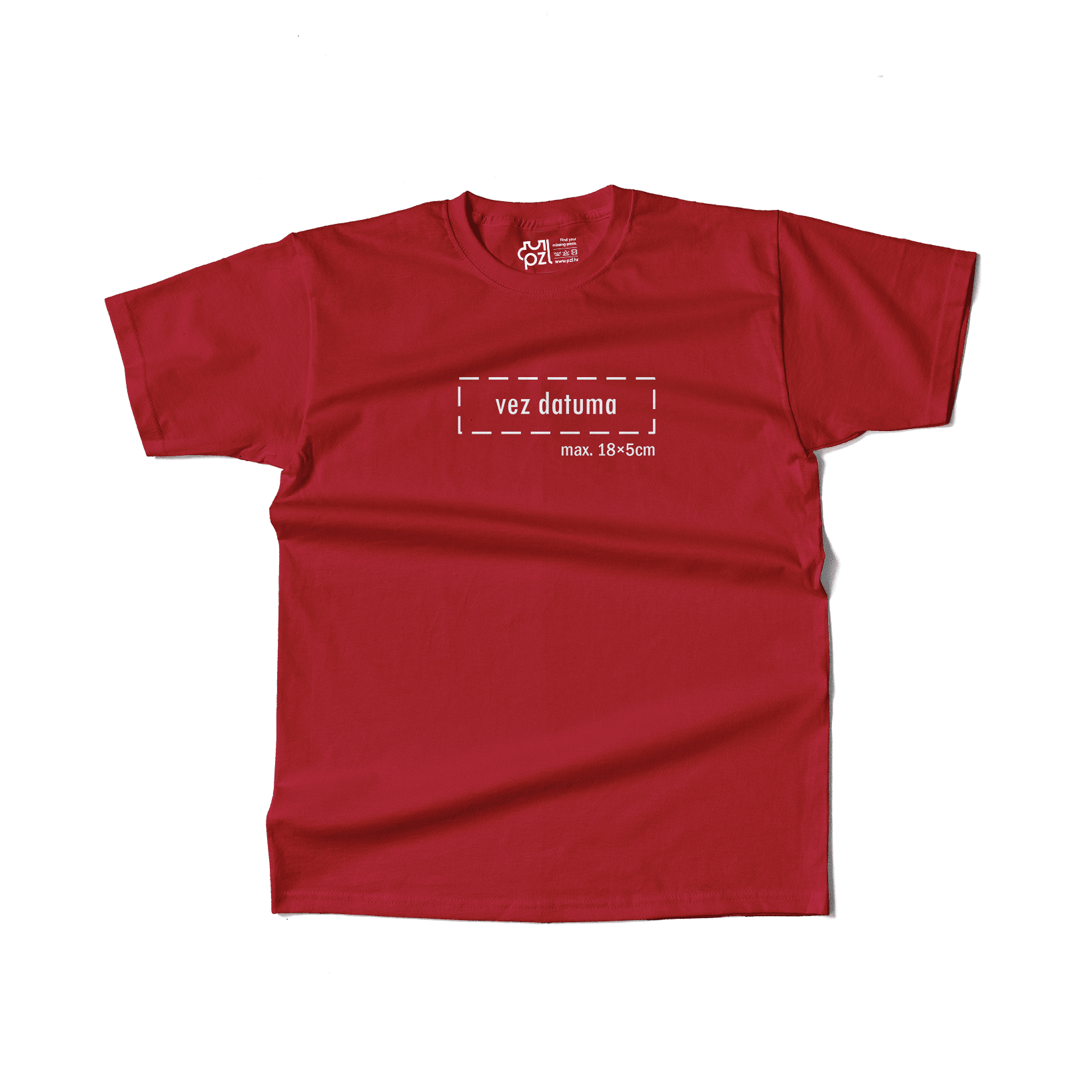 crvena majica kratkih rukava s personaliziranim vezom datuma po želji