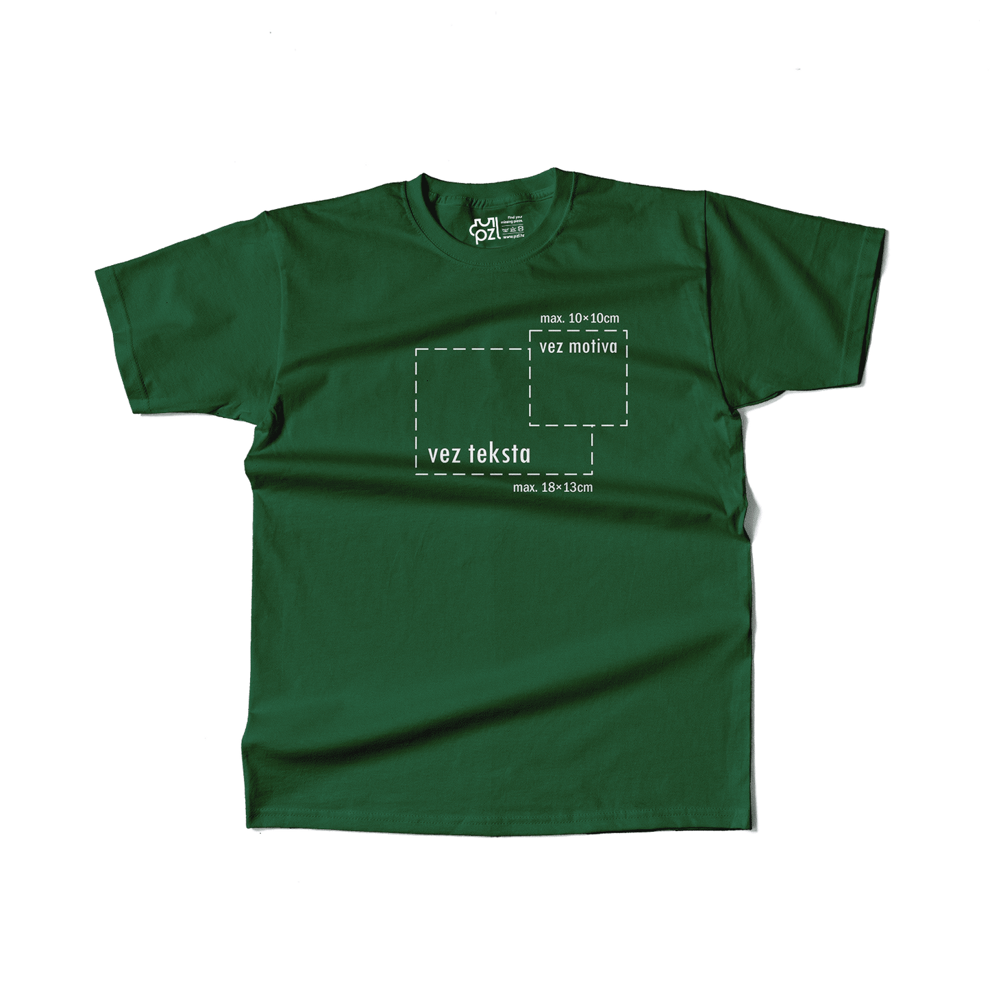 tamno zelena majica kratkih rukava s personaliziranim vezom motiva ili teksta po želji