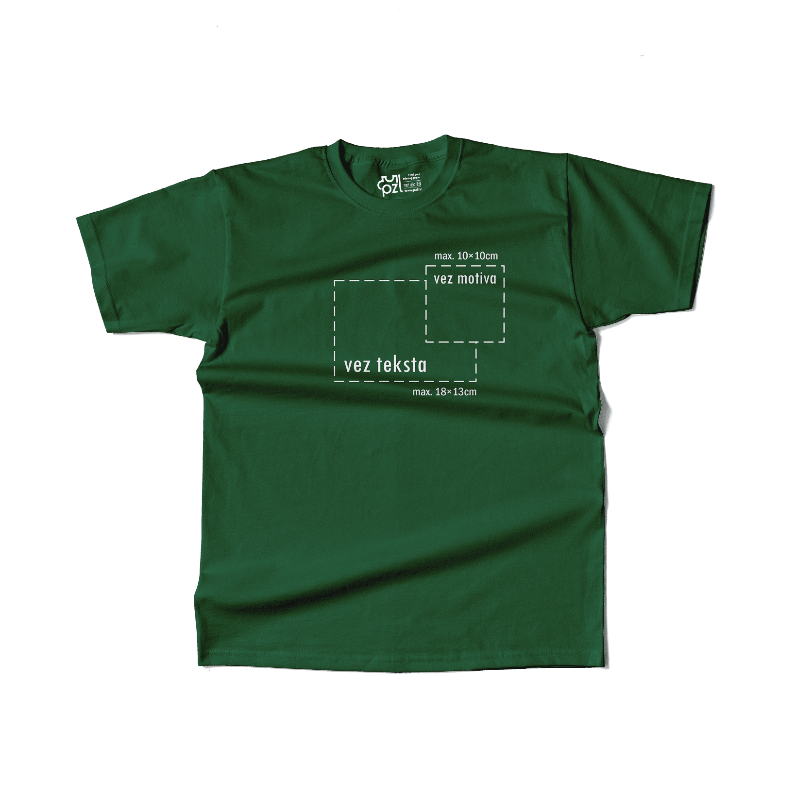 tamno zelena majica kratkih rukava s personaliziranim vezom motiva ili teksta po želji