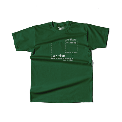 tamno zelena majica kratkih rukava s personaliziranim vezom motiva ili teksta po želji