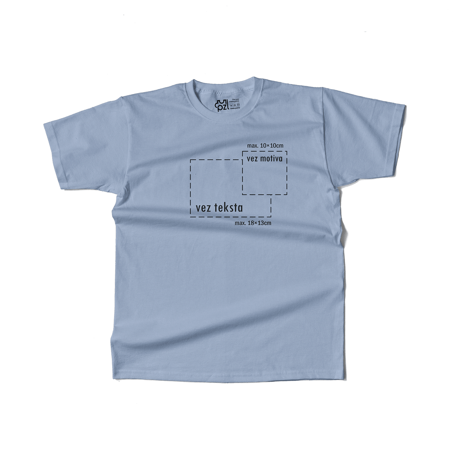 svijetlo plava majica kratkih rukava s personaliziranim vezom motiva ili teksta po želji