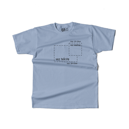 svijetlo plava majica kratkih rukava s personaliziranim vezom motiva ili teksta po želji