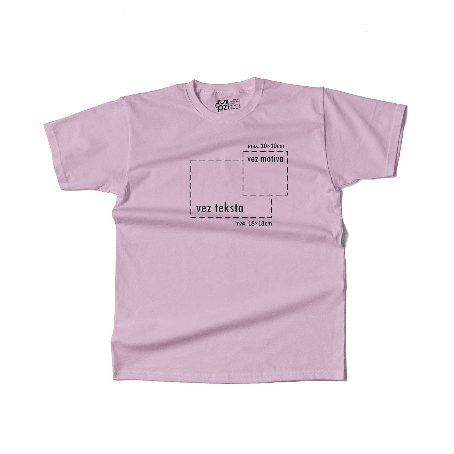 svijetlo roza majica kratkih rukava s personaliziranim vezom motiva ili teksta po želji