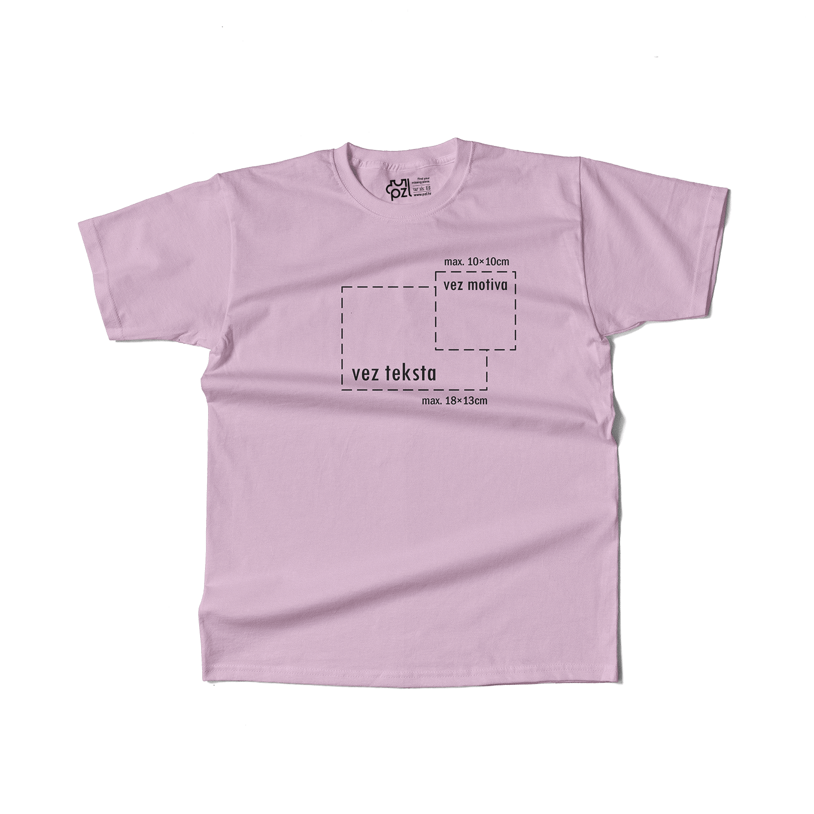 svijetlo roza majica kratkih rukava s personaliziranim vezom motiva ili teksta po želji