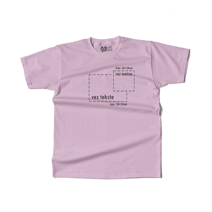 svijetlo roza majica kratkih rukava s personaliziranim vezom motiva ili teksta po želji