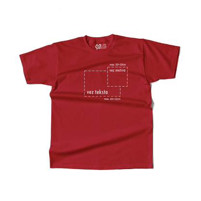crvena majica kratkih rukava s personaliziranim vezom motiva ili teksta po želji