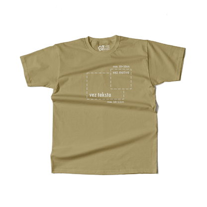 bež majica kratkih rukava s personaliziranim vezom motiva ili teksta po želji