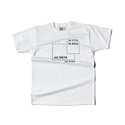 bijela majica kratkih rukava s personaliziranim vezom motiva ili teksta po želji