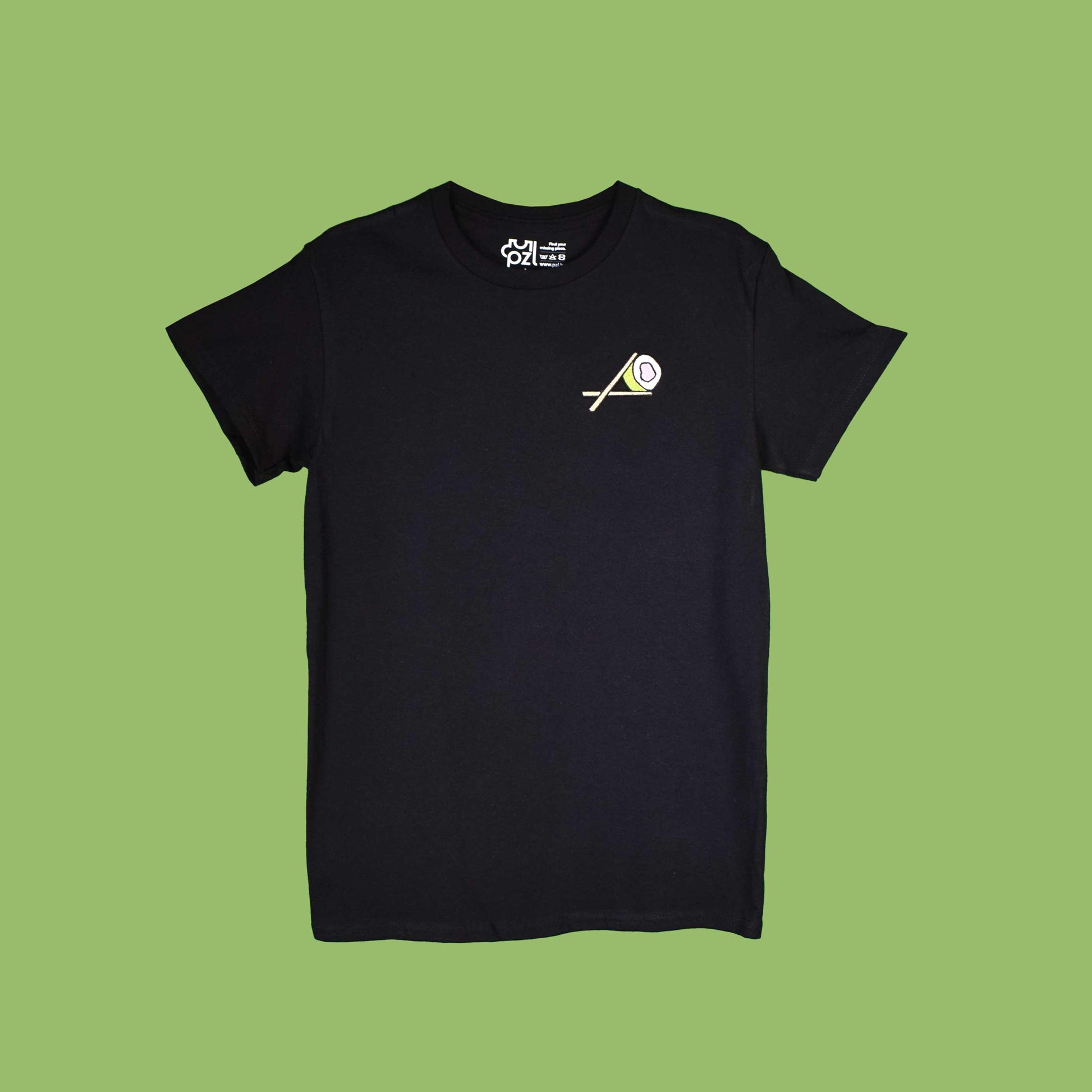 crna majica kratkih rukava s vezom sushija