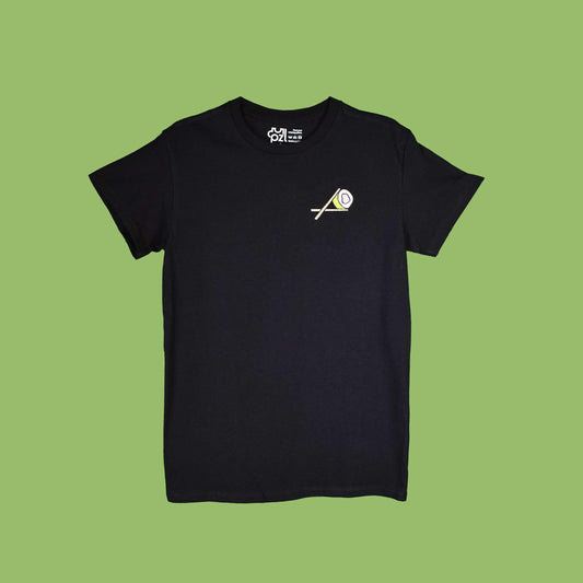 crna majica kratkih rukava s vezom sushija