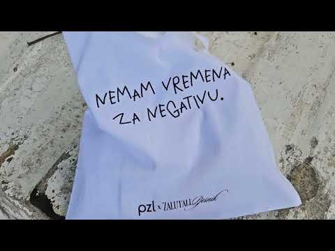 bijeli ceker s printom natpisa "Nemam vremena za negativu." - collab PZL x Zalutali Pjesnik