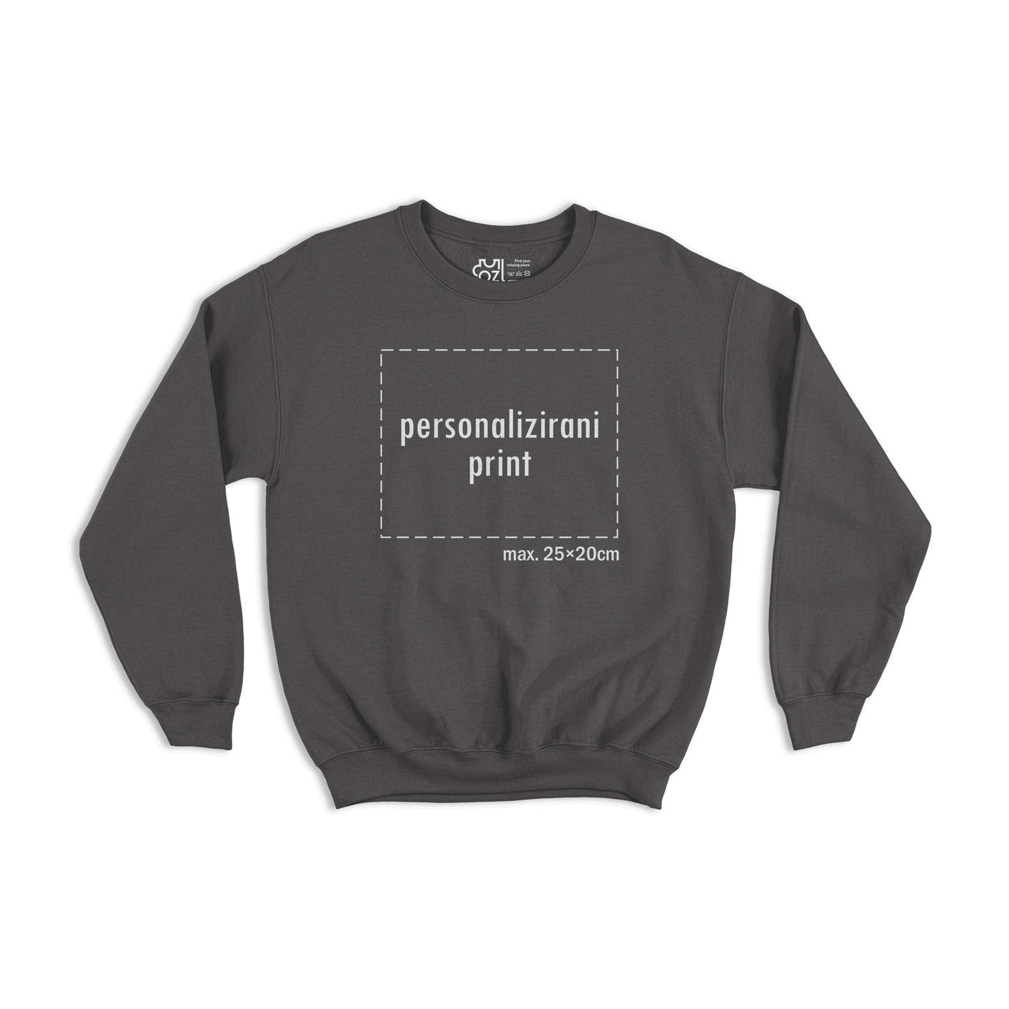 crni pulover s personaliziranim printom fotografije, natpisa ili ilustracije