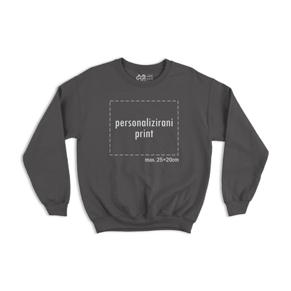 crni pulover s personaliziranim printom fotografije, natpisa ili ilustracije