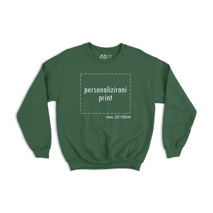 tamno zeleni pulover s personaliziranim printom fotografije, natpisa ili ilustracije