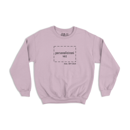 svijetlo rozi pulover s personaliziranim vezom motiva ili teksta po želji