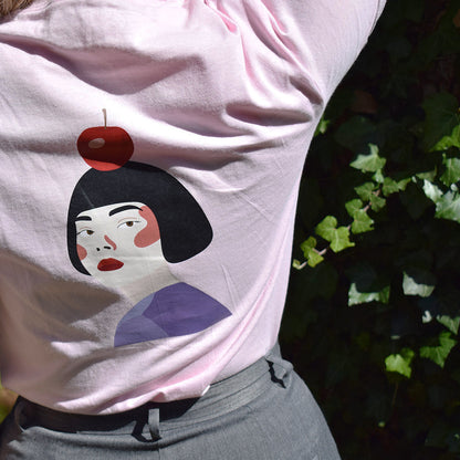 svijetlo roza kratka majica s printom Snjeguljice na leđima