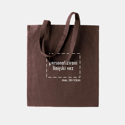 tote bag s personaliziranim linijskim vezom, smeđi