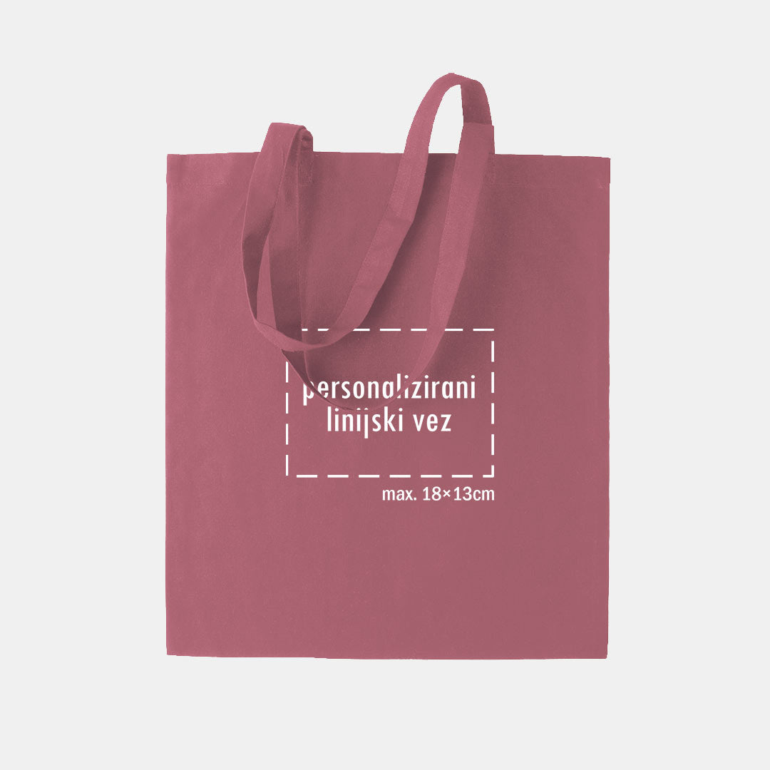 tote bag s personaliziranim linijskim vezom, rozi