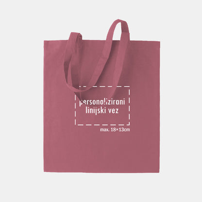 tote bag s personaliziranim linijskim vezom, rozi