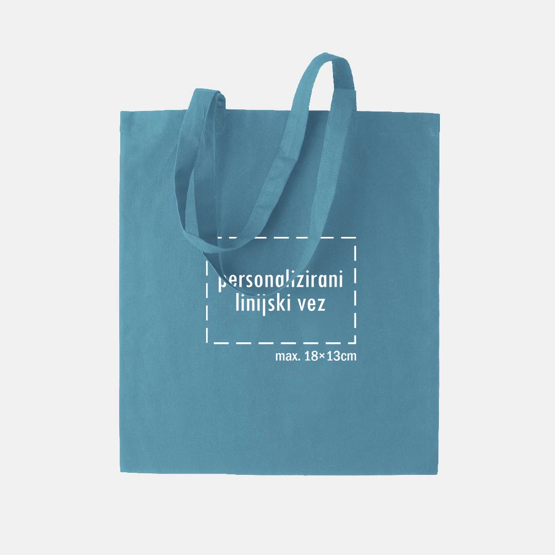 tote bag s personaliziranim linijskim vezom, plavi