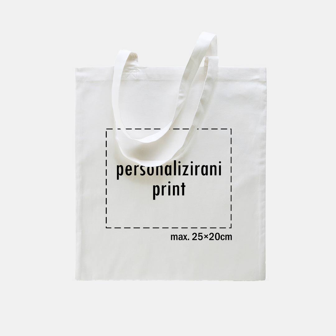 tote bag s personaliziranim printom, bijeli