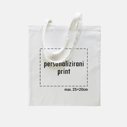 tote bag s personaliziranim printom, bijeli