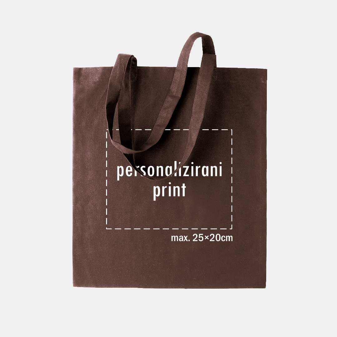 tote bag s personaliziranim printom, smeđi