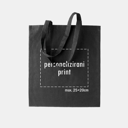 tote bag s personaliziranim printom, crni