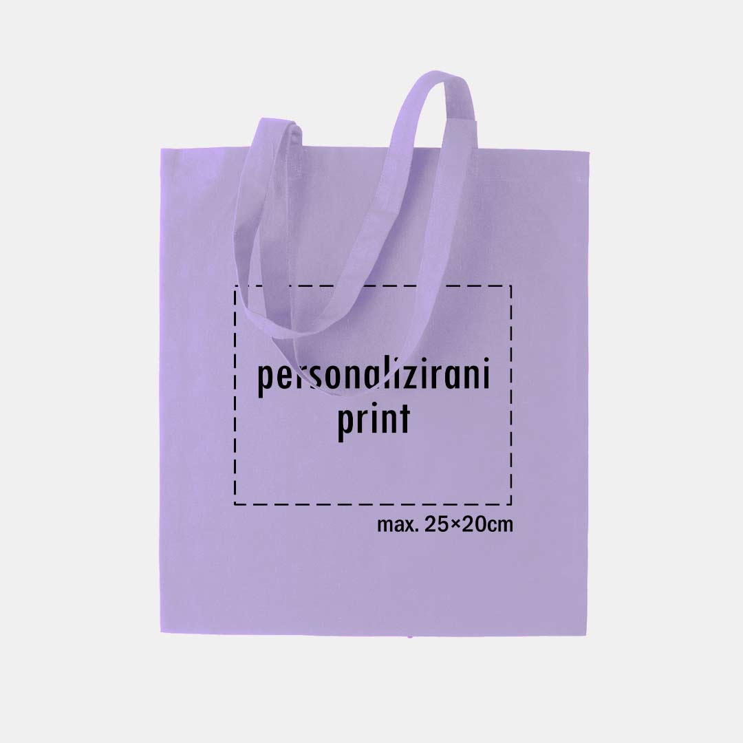 tote bag s personaliziranim printom, svijetlo ljubičasti