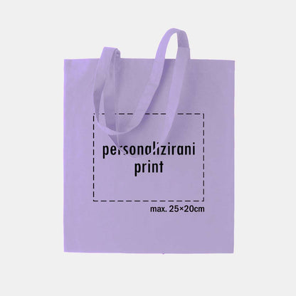 tote bag s personaliziranim printom, svijetlo ljubičasti